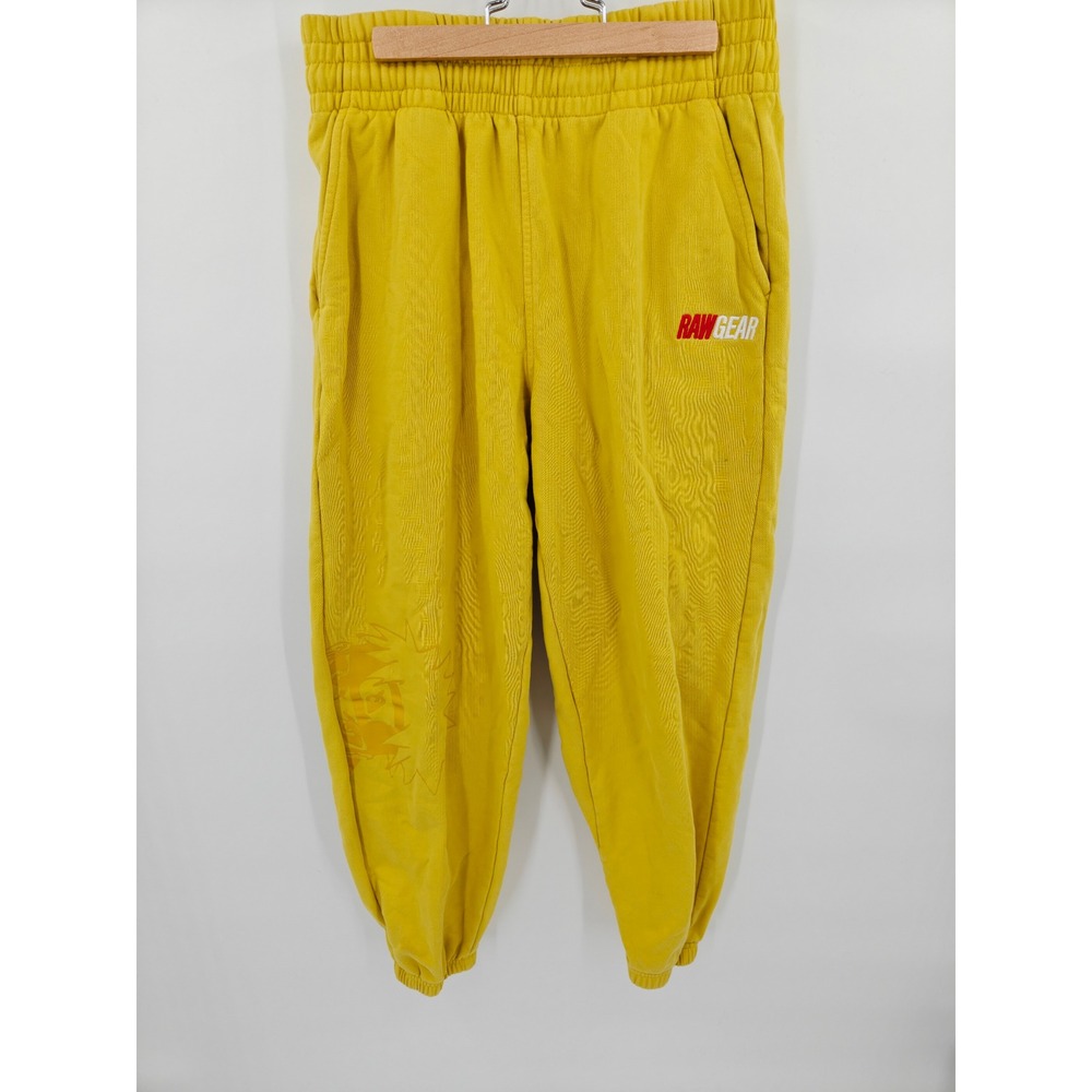 Rawgear Mens Heavyweight Cotton Joggers Mustard Yellow Streetwear Sweatpants S